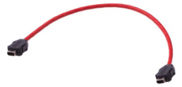 Patch cable, ix industrial type A plug, straight to ix industrial type A plug, straight, Cat 6A, S/FTP, LSZH, 1 m, red