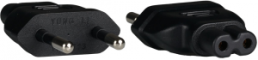 Power adapter IEC C7 to Euro plug, black