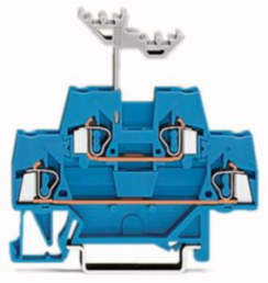 Double level terminal, spring-clamp connection, 0.08-2.5 mm², 2 pole, 20 A, 6 kV, blue, 280-529