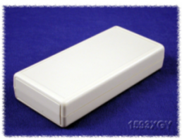 ABS handheld enclosure, (L x W x H) 140 x 66 x 28 mm, light gray (RAL 7035), IP54, 1593XGY