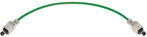 Patch cable, RJ45 plug, straight to RJ45 plug, straight, Cat 5, PUR, 1.5 m, green