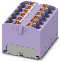 Distribution block, push-in connection, 0.2-6.0 mm², 12 pole, 32 A, 6 kV, purple, 3273828