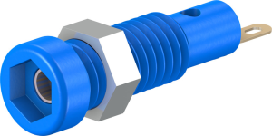 2 mm socket, solder connection, mounting Ø 5.3 mm, blue, 23.0050-23