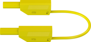 Measuring lead with (4 mm plug, spring-loaded, straight) to (4 mm plug, spring-loaded, straight), 1 m, yellow, PVC, 0.75 mm², CAT III