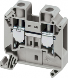 Terminal block, 2 pole, 1.5-16 mm², clamping points: 2, gray, screw connection, 76 A