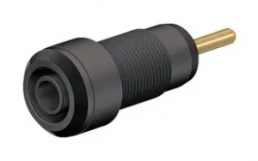 2 mm panel socket, round plug connection, mounting Ø 10.5 mm, black, 65.3304-21