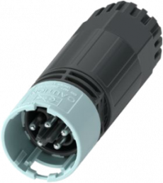 Circular connector, black, 5 poles, 0,5 - 2,5 mm²,400 V, 20 A, Screw, male, for Signal