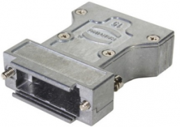 D-Sub connector housing, size: 2 (DA), straight 180°, zinc die casting, silver, 61030011116