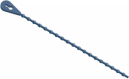 Beaded cable tie, releasable, polypropylene, (L x W) 152.4 x 1.5 mm, bundle-Ø 44.5 mm, blue