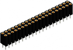 Socket header, 40 pole, pitch 2.54 mm, straight, black, 10026746