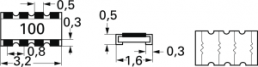 Resistor network, SMD 1206, 100 Ω, 0.063 W, ±5 %, 4 resistors, YC164-JR-07100RL