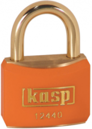 Padlock, keyed alike, shackle (H) 21 mm, orange, brass, (B) 40 mm, K12440ORAA1
