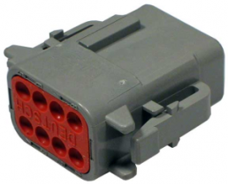 Socket, unequipped, 8 pole, straight, 2 rows, gray, DTM06-08SA