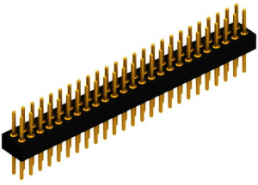 Pin header, 50 pole, pitch 1.27 mm, straight, black, 10007573