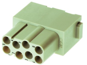 Socket contact insert, 8 pole, equipped, spring connection, 09140082734