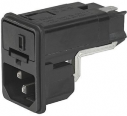 Combination element C14, 3 pole, snap-in, plug-in connection, black, 4303.0033