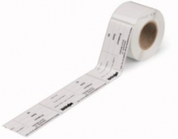 Polyester type label, (L x W) 99 x 44 mm, white, Roll with 500 pcs