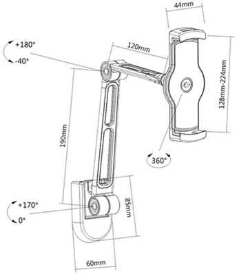 ICA-TBL-2802 EFB-Elektronik Monitor mount Image 2