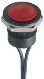 Pushbutton, 1 pole, red, unlit , 2 A/24 V, mounting Ø 16.2 mm, IP65/IP67, IAR3F1600