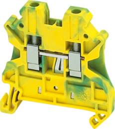 Ground terminal, 2 pole, 0.14-6.0 mm², clamping points: 2, green/yellow, screw connection