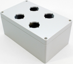 Polycarbonate push button enclosure, (L x W x H) 200 x 120 x 90 mm, light gray (RAL 7035), IP66, 1554PB4