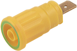 4 mm socket, flat plug connection, mounting Ø 12.2 mm, CAT III, yellow/green, SEP 2620 F6,3 GE/GN