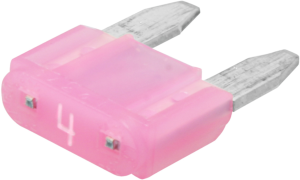 Automotive flat fuse, 4 A, 32 V, pink, (L x W x H) 10.9 x 3.8 x 16 mm, 0297004.WXNV