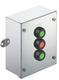 Klippon control station, 3 pushbutton green/red, 3 Form B (N/C) + 3 Form A (N/O), 1537330000