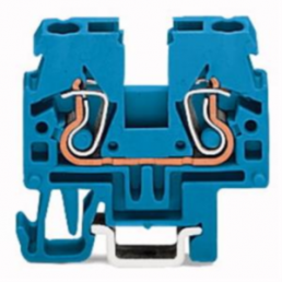 2-wire feed-through terminal, spring-clamp connection, 0.08-2.5 mm², 1 pole, 24 A, 6 kV, blue, 870-914