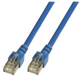 Patch cable, RJ45 plug, straight to RJ45 plug, straight, Cat 5e, SF/UTP, PVC, 2 m, blue