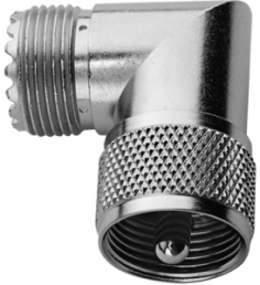 Coaxial adapter, 50 Ω, UHF plug to UHF socket, angled, 100024350