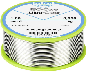 Solder wire, lead-free, SAC (Sn96.5Ag3.0Cu0.5), Ø 1 mm, 0.25 kg