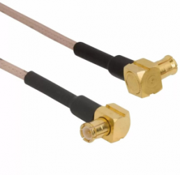 Coaxial Cable, MCX plug (angled) to MCX plug (angled), 50 Ω, RG-178, grommet black, 305 mm, 255104-08-12.00