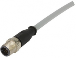 Sensor actuator cable, M12-cable plug, straight to M12-cable socket, straight, 12 pole, 10 m, PVC, gray, 21348485C79100