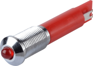LED signal light, 24 V (DC), red, 40 mcd, Mounting Ø 6 mm, pitch 1.25 mm, LED number: 1