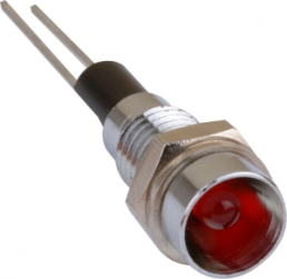 LED signal light, red, 30 mcd, Mounting Ø 6 mm, pitch 2.54 mm, LED number: 1