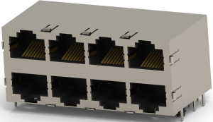 Socket, RJ45, 8 pole, 8P8C, Cat 3, solder connection, through hole, 1734715-2