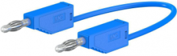 Measuring lead with (4 mm plug, spring-loaded, straight) to (4 mm plug, spring-loaded, straight), 1 m, blue, PVC, 2.5 mm²