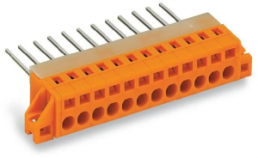 Connector, 2 pole, pitch 5.08 mm, straight, orange, 731-162