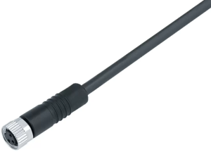 Sensor actuator cable, M8-cable socket, straight to open end, 4 pole, 2 m, PUR, black, 4 A, 79 3382 52 04