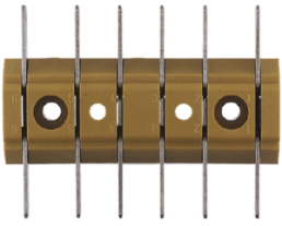 Terminal block, 6 pole, 2.5 mm², clamping points: 4, yellow, solder connection, 6 A