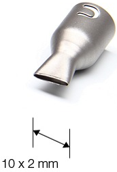 JBC Hot Air Nozzle JT curved, JN7637/10 x 2 mm, flat nozzle