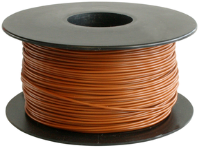 PVC-switching wire, Yv, 0.5 mm², brown, outer Ø 1.4 mm