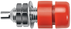 4 mm socket, solder connection, mounting Ø 7.5 mm, red, IBU 401 NI / RT