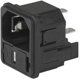 Combination element C14, 3 pole, snap-in, plug-in connection, black, 4301.0004