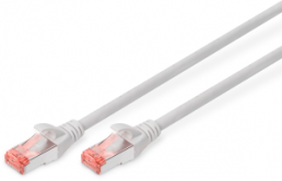 Patch cable, RJ45 plug, straight to RJ45 plug, straight, Cat 6, S/FTP, LSZH, 0.25 m, gray