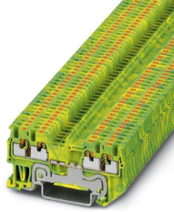 Protective conductor terminal, push-in connection, 0.14-1.5 mm², 4 pole, 6 kV, yellow/green, 3208333