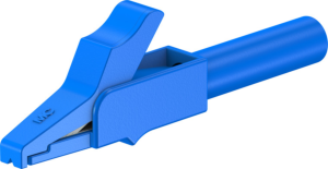 Alligator clip, blue, max. 11 mm, L 54 mm, CAT II, socket 4 mm, 24.0157-23