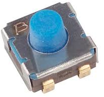 Short-stroke pushbutton, 1 Form A (N/O), 100 mA/16 V, unlit , actuator (silver, L 1.65 mm), 2.9 N, SMD