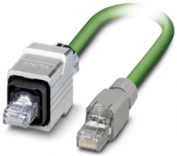 Network cable, RJ45 plug, straight to RJ45 plug, straight, Cat 5e, SF/TQ, PUR, 5 m, green